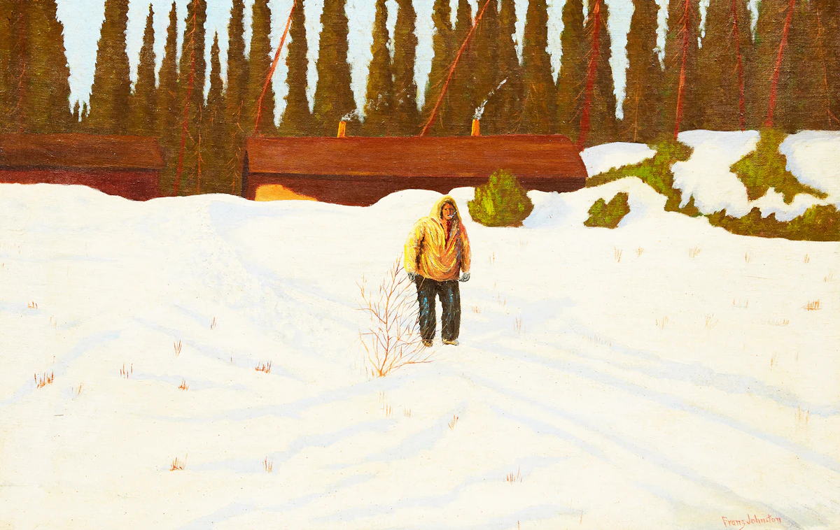 Frank Hans Johnston, A Cook at the Miners’ Camp, Whitehorse, oil on canvas board