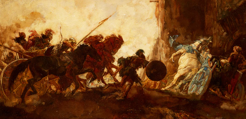 Roman Battle Scene by Johannes Hendricus Jurres
