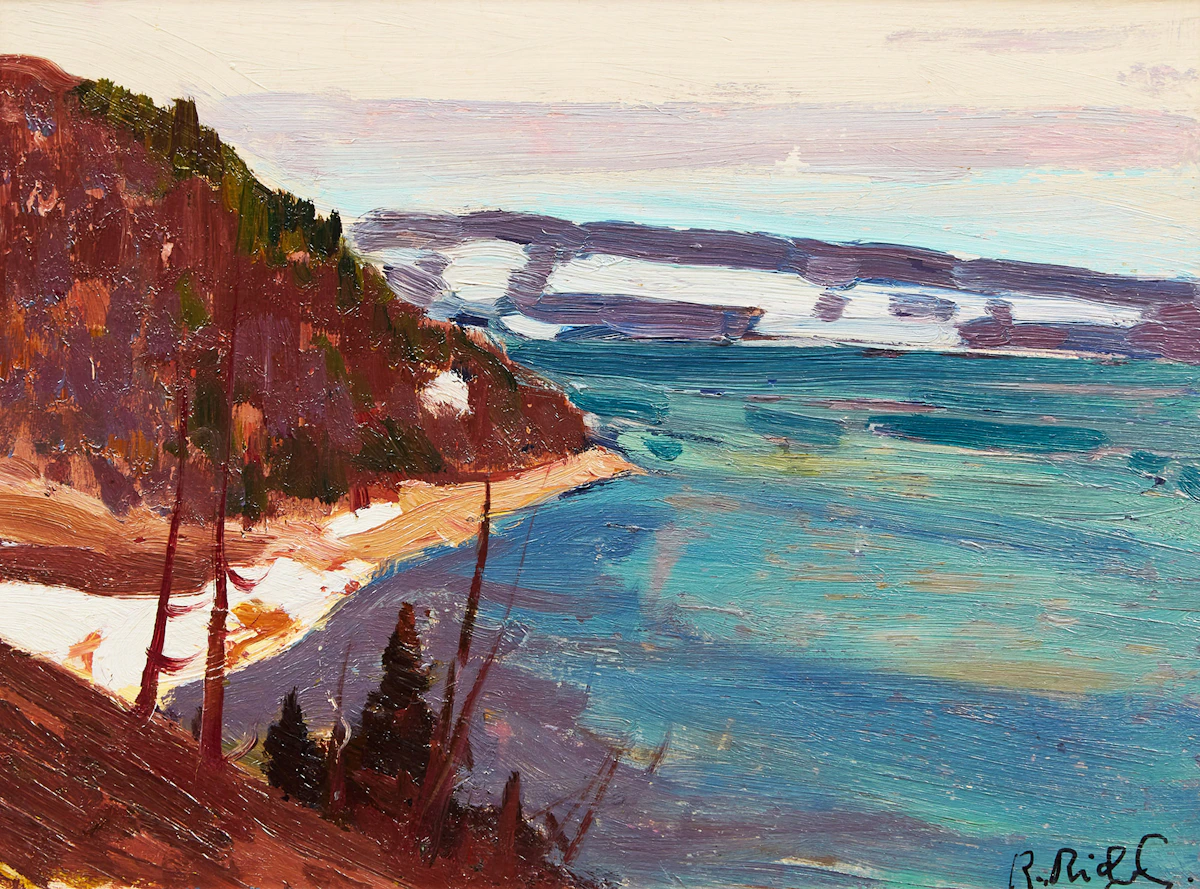 René Richard, Baie St-Paul, oil on board, 1940