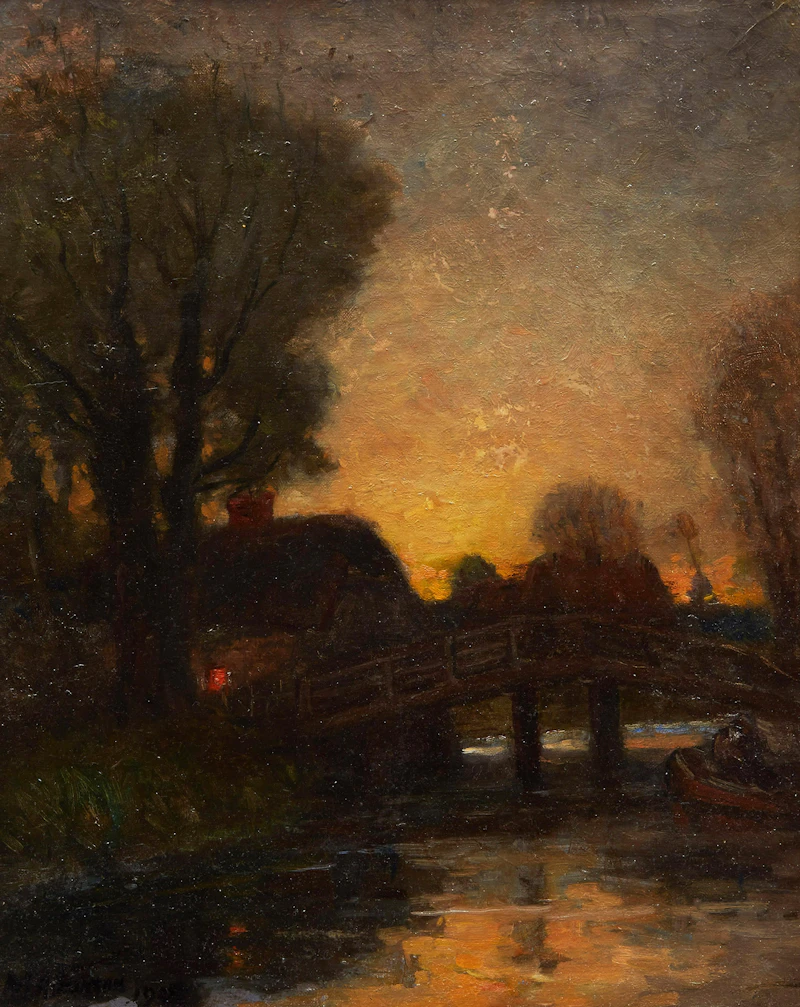 William Edwin Atkinson, Shades of Evening, oil on canvas