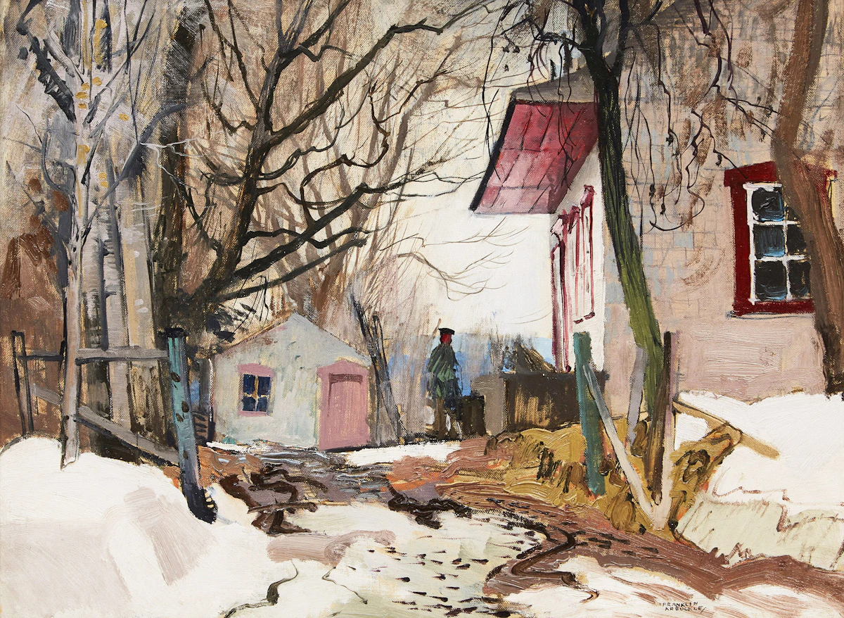 George Franklin Arbuckle, March Day, Piedmont, oil on canvas board