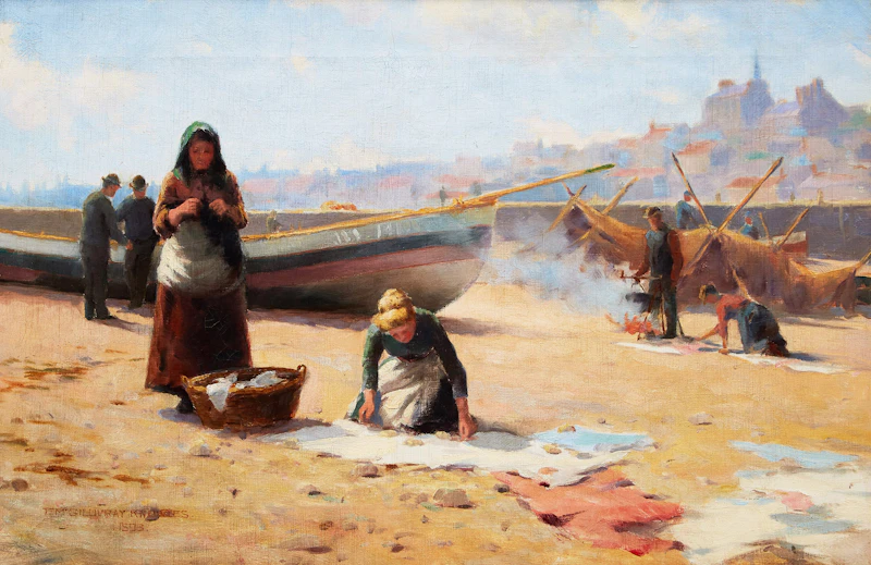 Wash Day, Whitby by Farquhar McGillivray Strachan Knowles