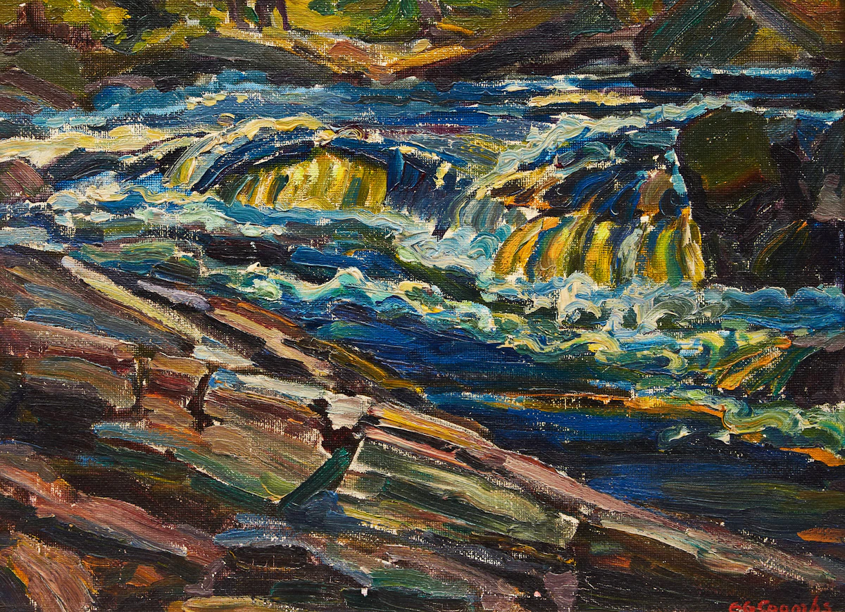 Edith Grace Coombs, Magnetawan River, oil on board