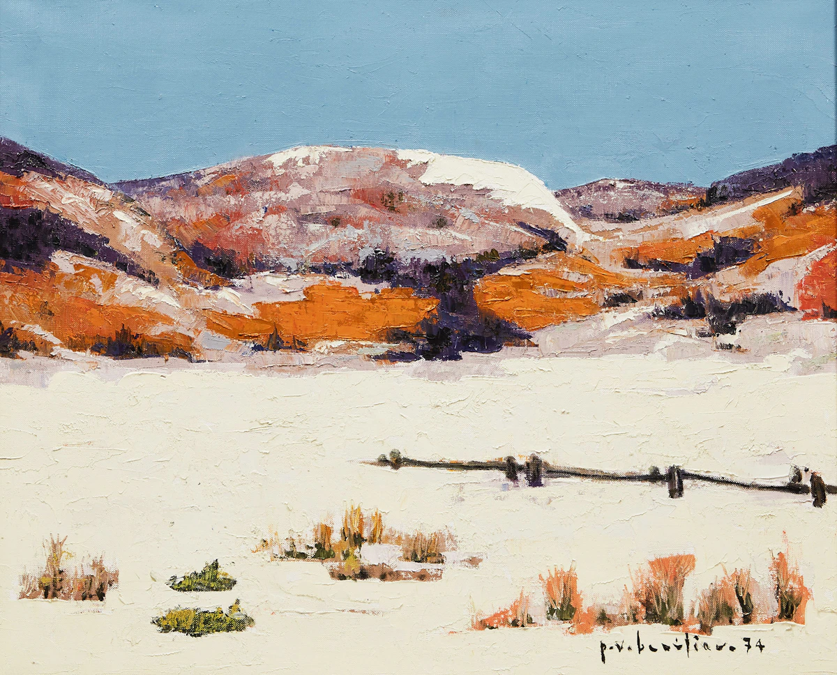 Paul-Vanier Beaulieu, Winter, St. Sauveur, oil on canvas, 1974