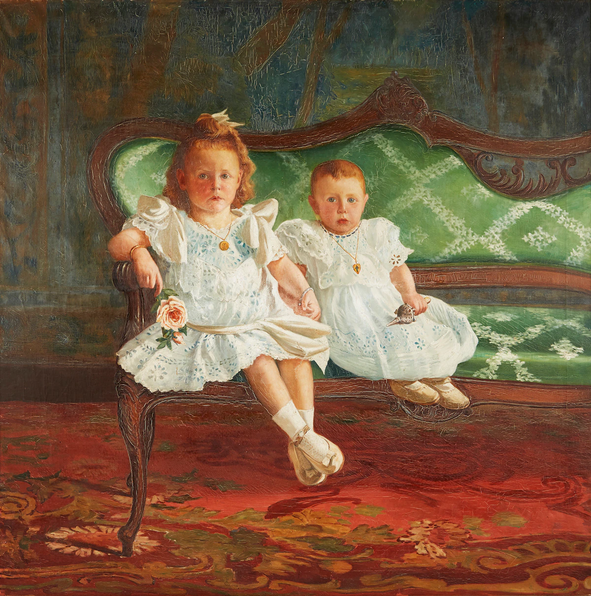 Jean-Philippe Dallaire, Portrait d’enfants, oil on canvas