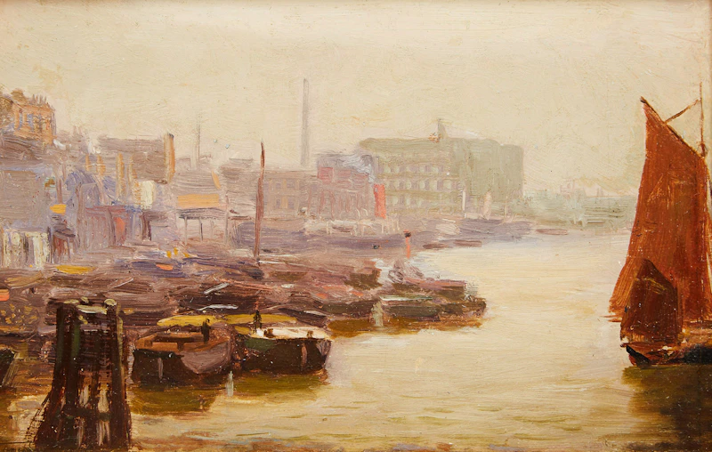 Harbour Under Fog by Frederic Marlett Bell-Smith