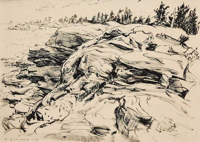 Rocks and Pine by Arthur Lismer