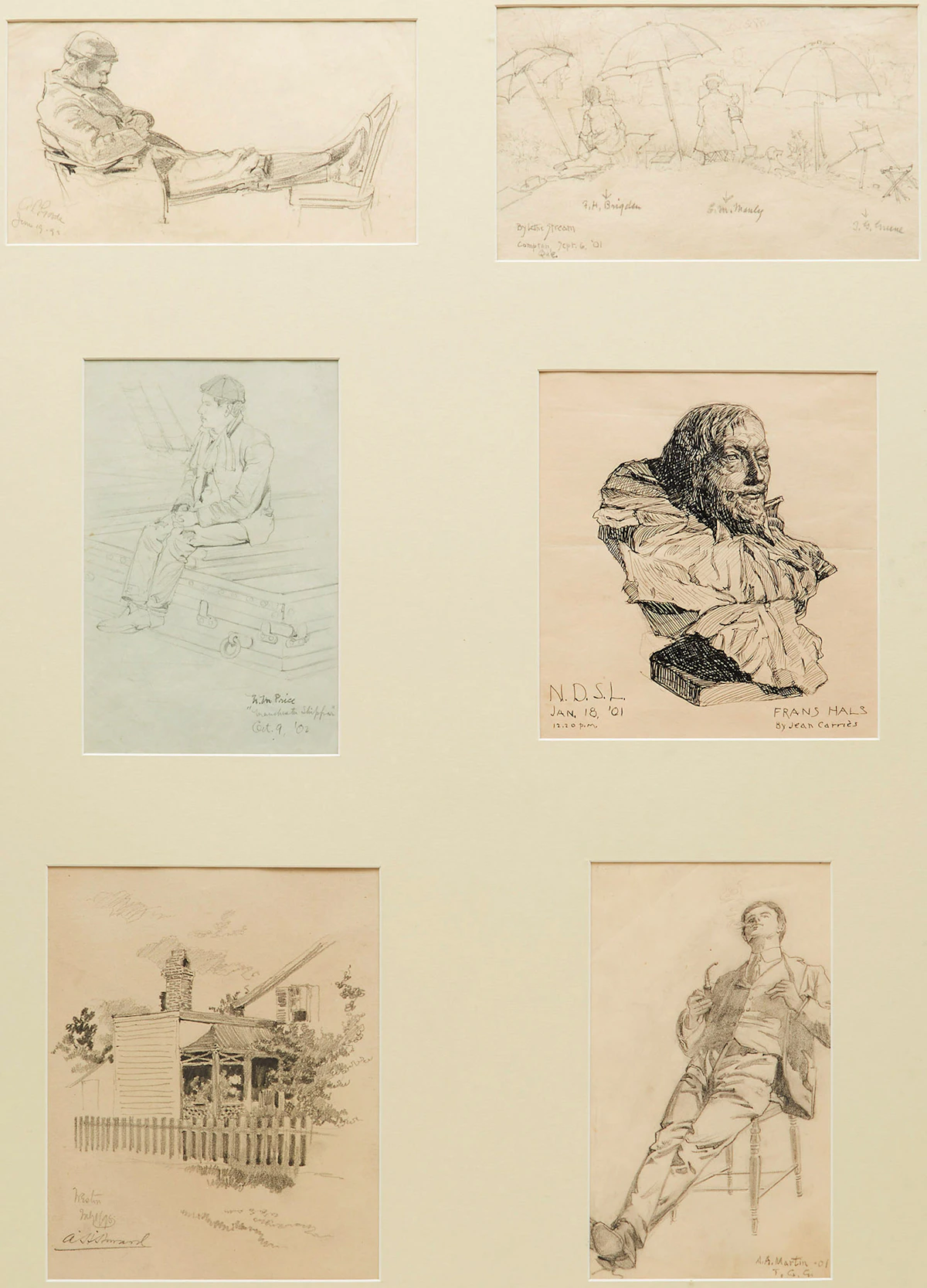 Various Artists, Collection of Drawings by Members of The Toronto Art League and The Toronto Art League Catalogues , 6 drawings; 2 catalogues