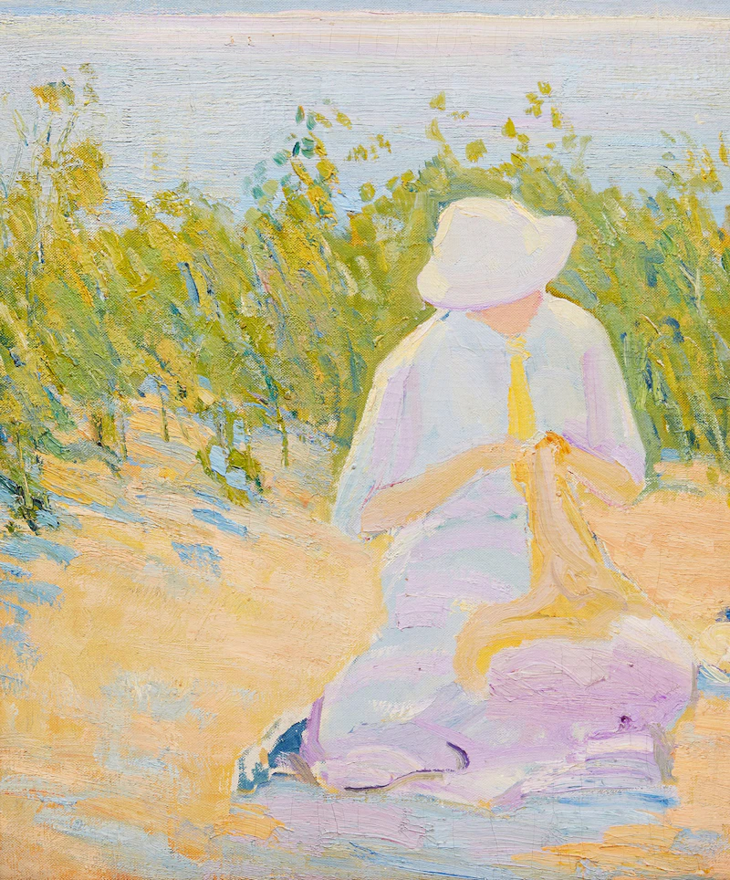 Woman on the Beach by Frederick William Hutchison