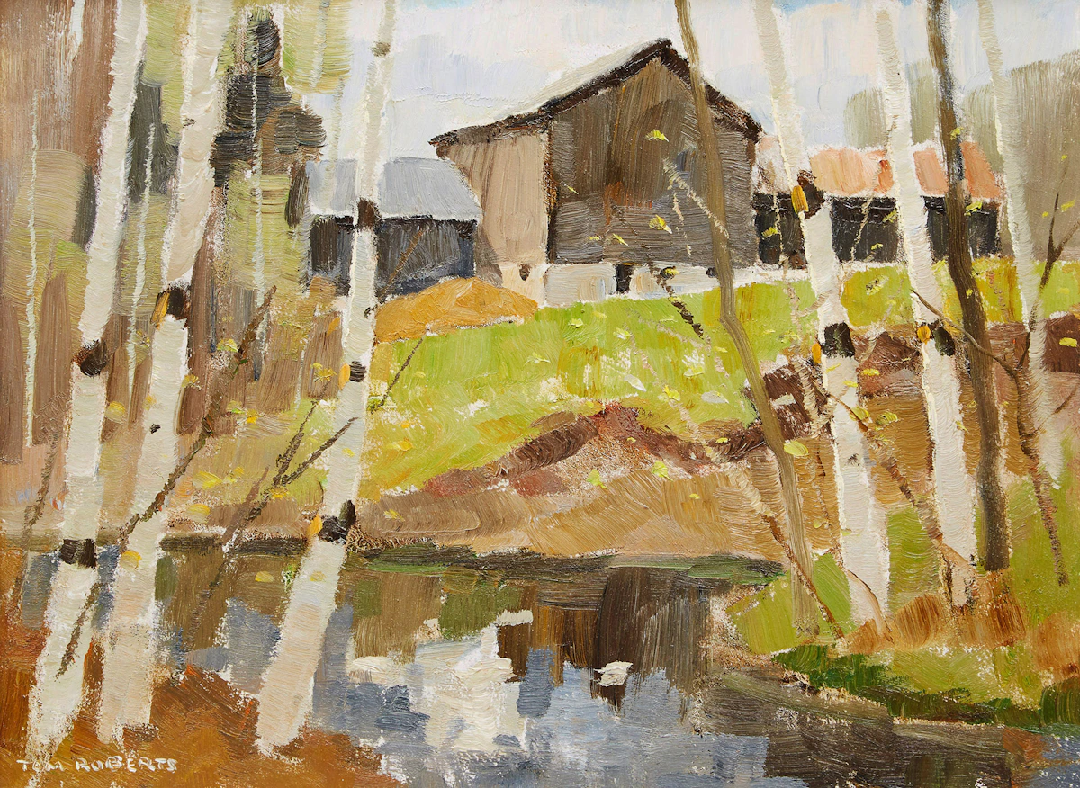 Thomas Keith Roberts, Campbellville Barn, oil on board