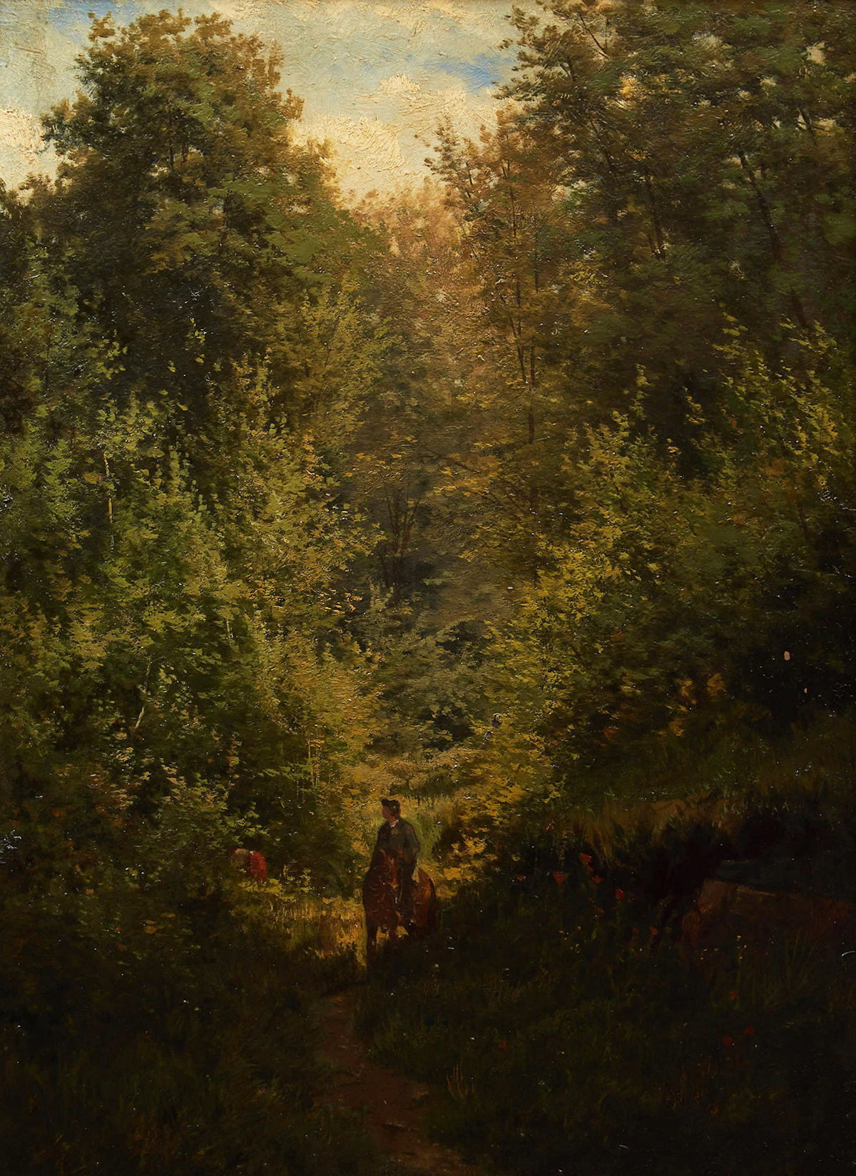 Aaron Allan Edson, The Bridle Path, Mount Royal, Montreal , oil on board
