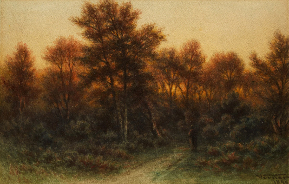 Frederick Arthur Verner, Twilight, watercolour, 1895