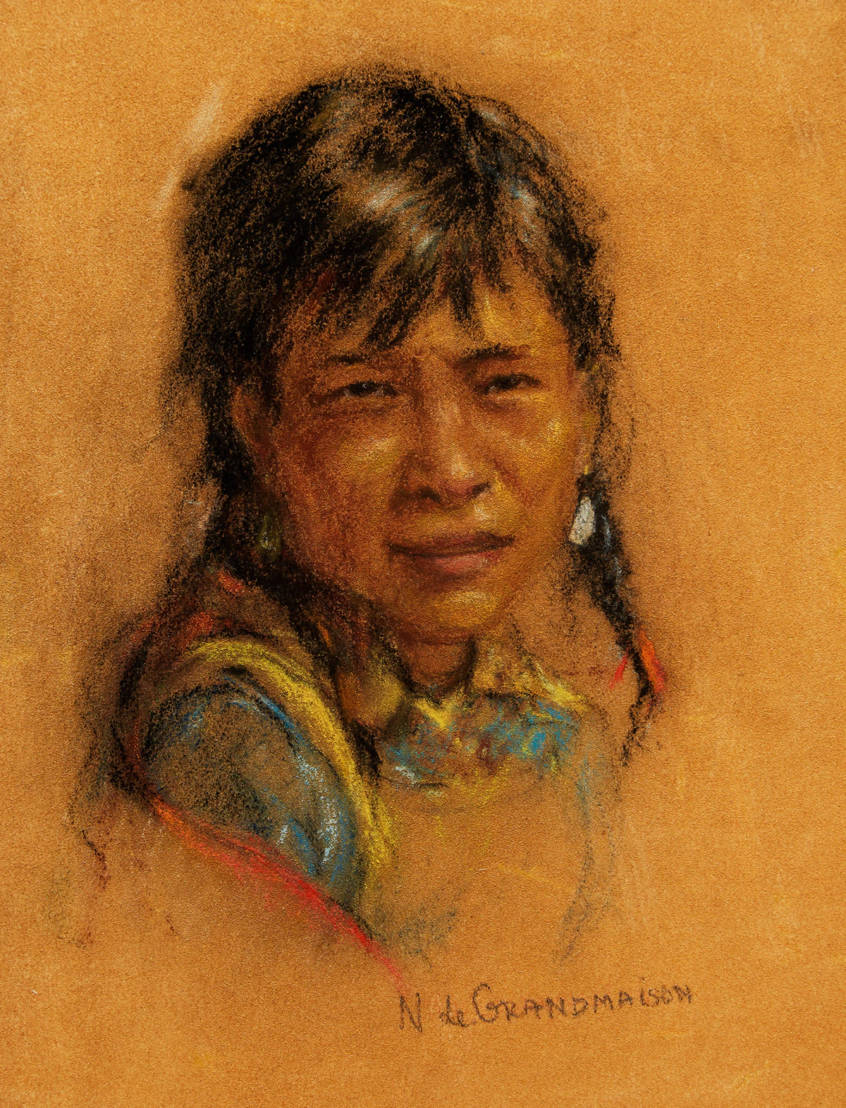 Nicholas de Grandmaison, Portrait of a Young Man, pastel on paper