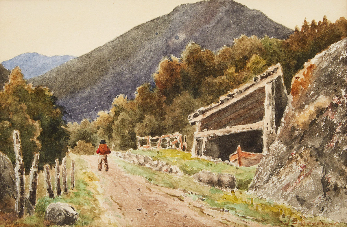 William Brymner, Cabin in the Rockies, watercolour, 1892
