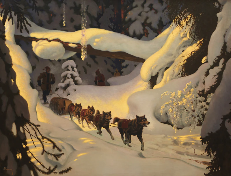 Nearing a Fur Post by Arthur Henry Howard Heming