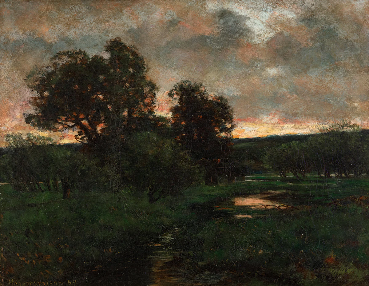 Homer Ransford Watson, The Cottage by the Pond, oil on canvas, 1889