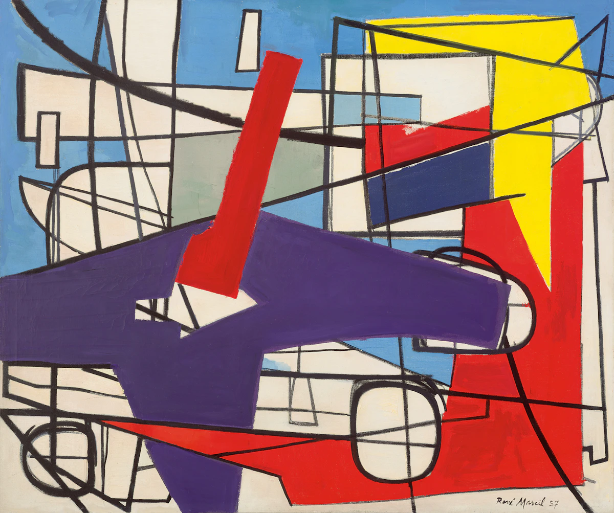René Marcil, Abstract #34 (Empire), oil on canvas, 1957