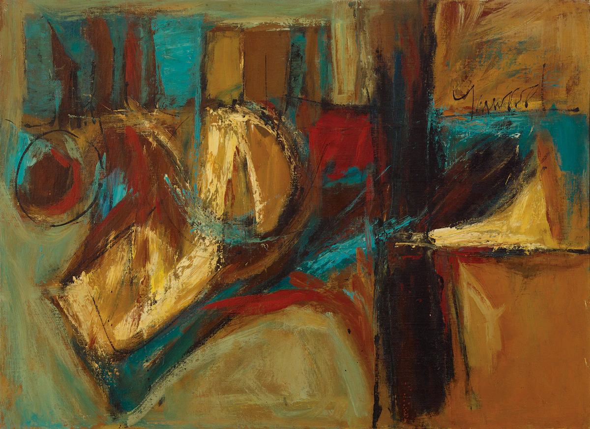 Walter Hawley Yarwood, Shea’s Hippodrome #3 - Landscape, oil on canvas on board, 1958