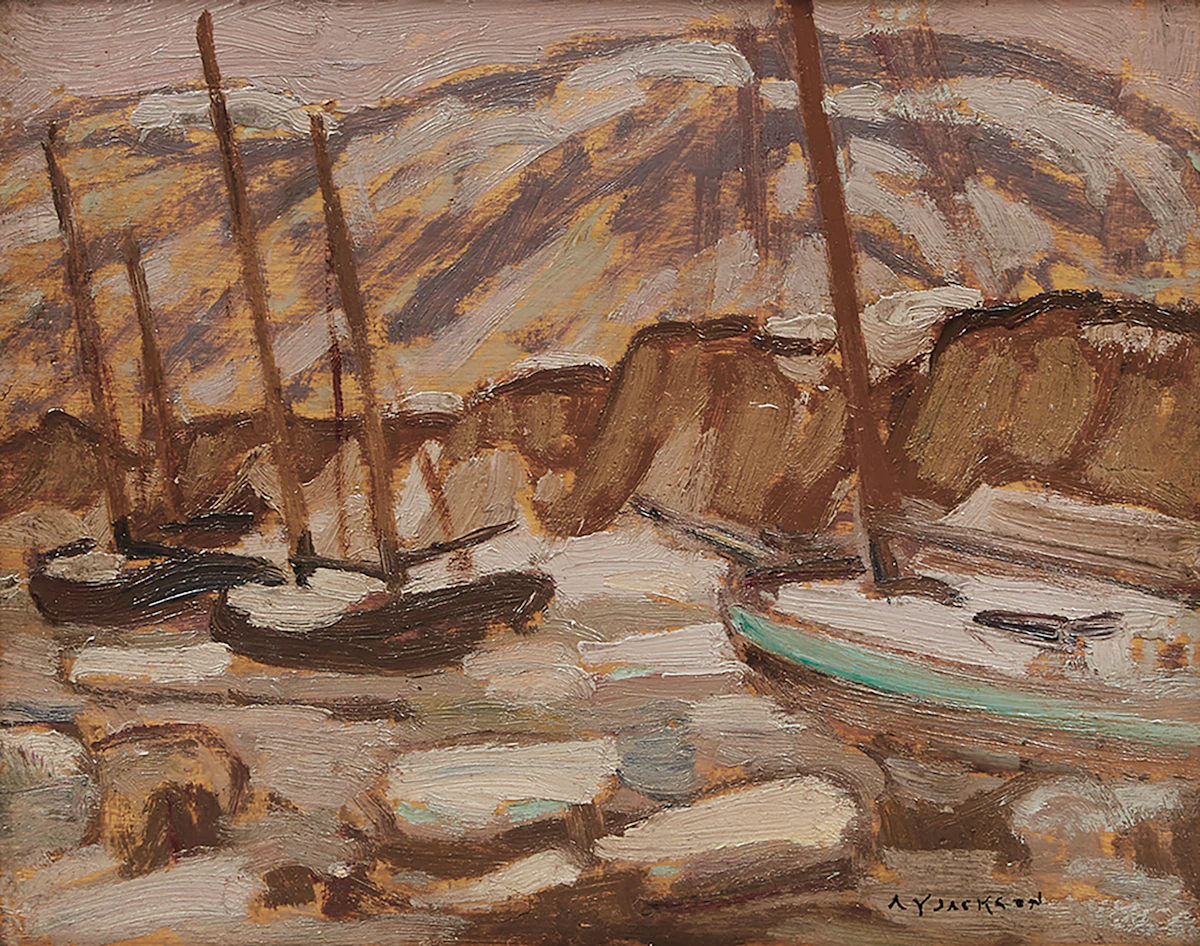 Alexander Young Jackson, Les Éboulements (c.1929), oil on panel, circa 1928
