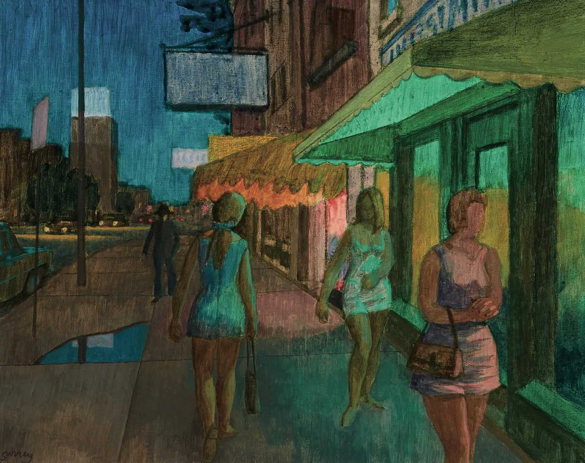 Philip Henry Howard Surrey, Sherbrooke Street West, West of Claremont, oil on board, 1970