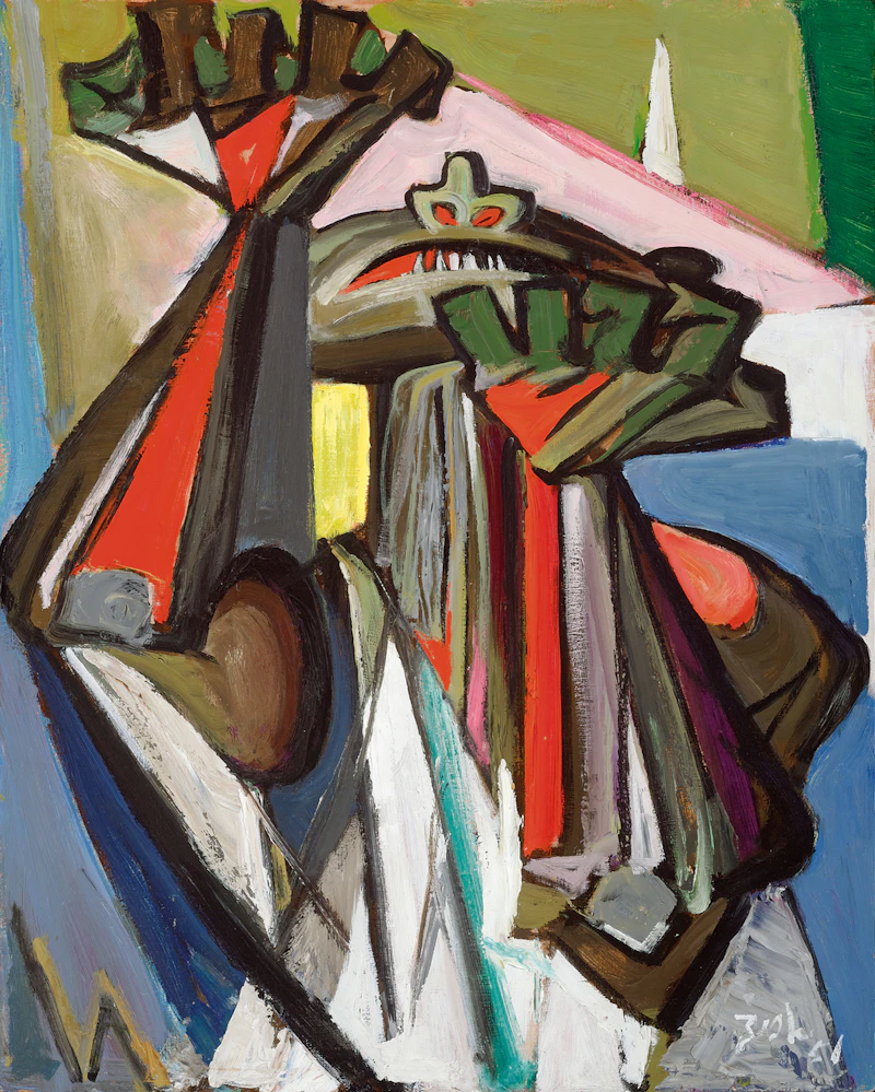 Jack Hamilton Bush, Angry Man, oil on board