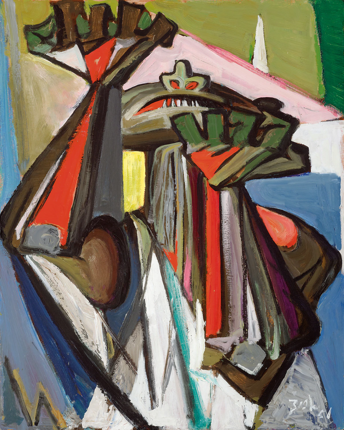 Jack Hamilton Bush, Angry Man, oil on board, 1961