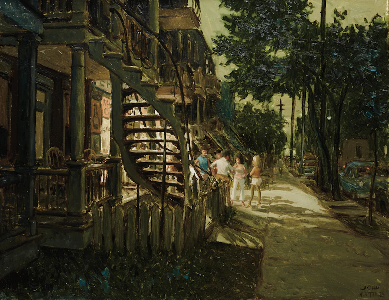 John Little, Night, De La Roche Street, Montreal, oil on canvas