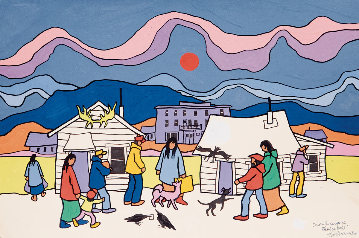 Ted Harrison, Design for “Caribou Hotel”, acrylic on paper, 1983