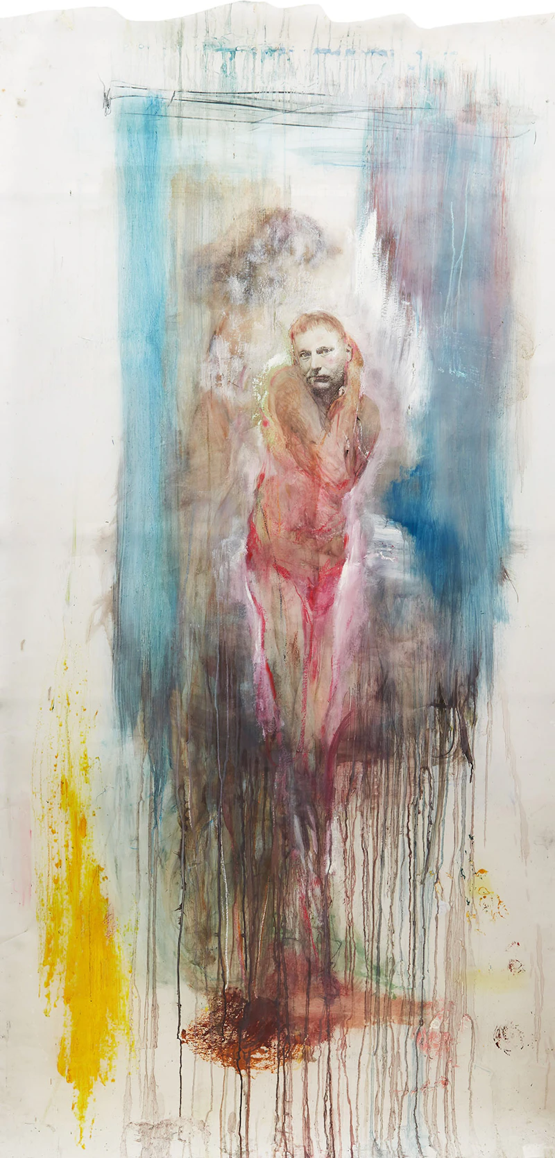 Angela Grossmann, Pink Man, mixed media on mylar