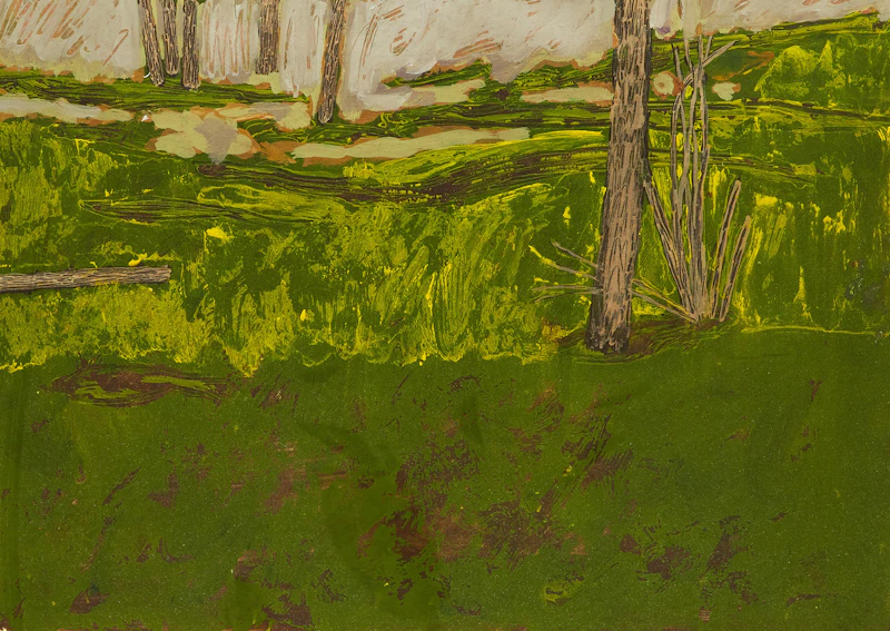 Michael Matthews, Cathedral Grove, oil on paper