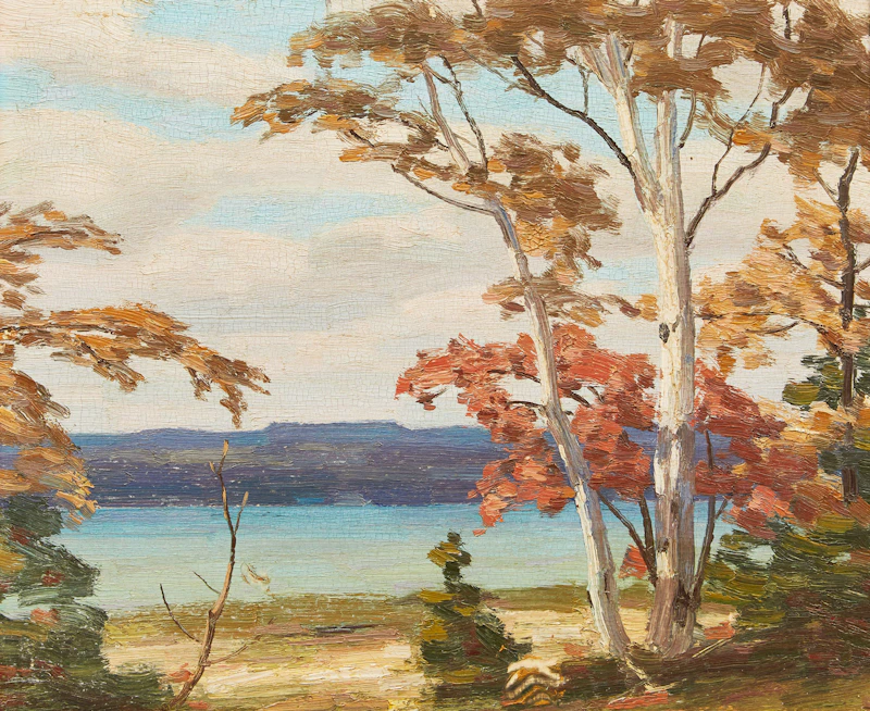 George Thomson, Autumn on the Bay, oil on board