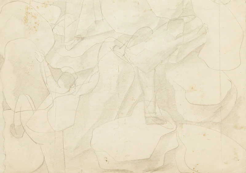Climbers Switzerland (Study for Souvenir of Switzerland verso) by Stanley Spencer