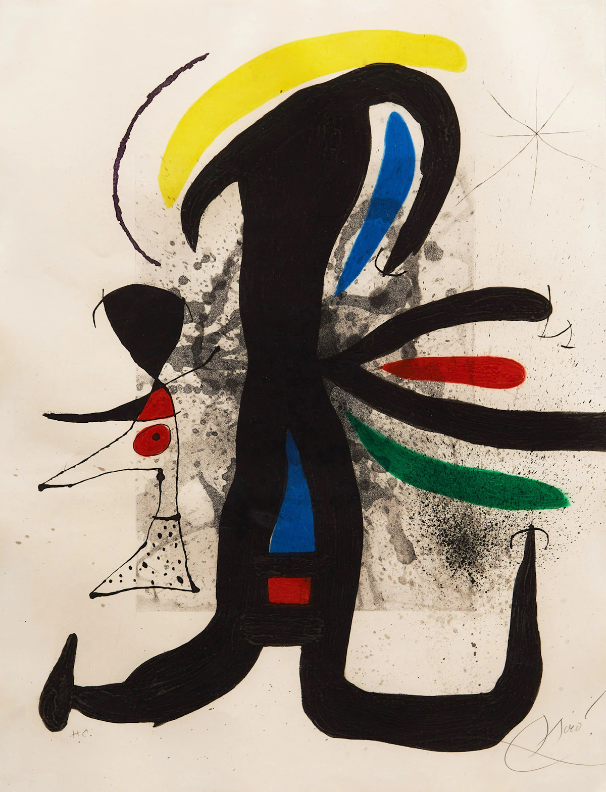 Joan Miró, Une telle et son petit mari (Dupin 540), colour etching and aquatint with carborundum, 1970