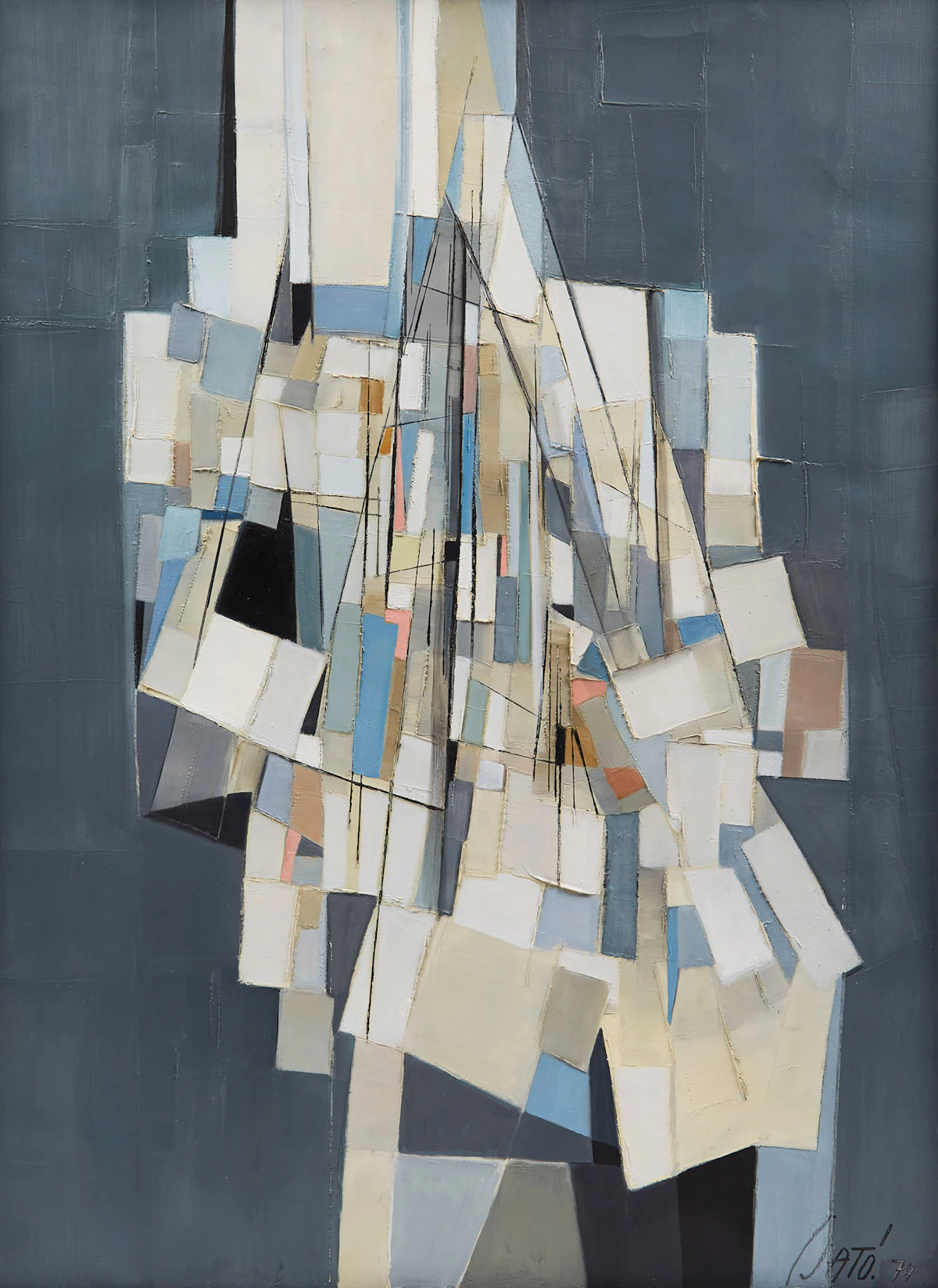 Georges  Csató, Untitled (Abstract), oil on canvas, 1974