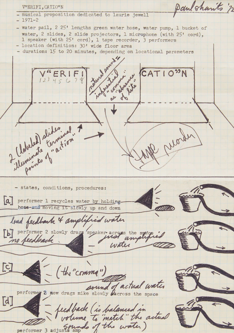 V“erifi, Catio”n (Musical Proposition Dedicated to Laurie Jewell 1971-72) by Paul Sharits
