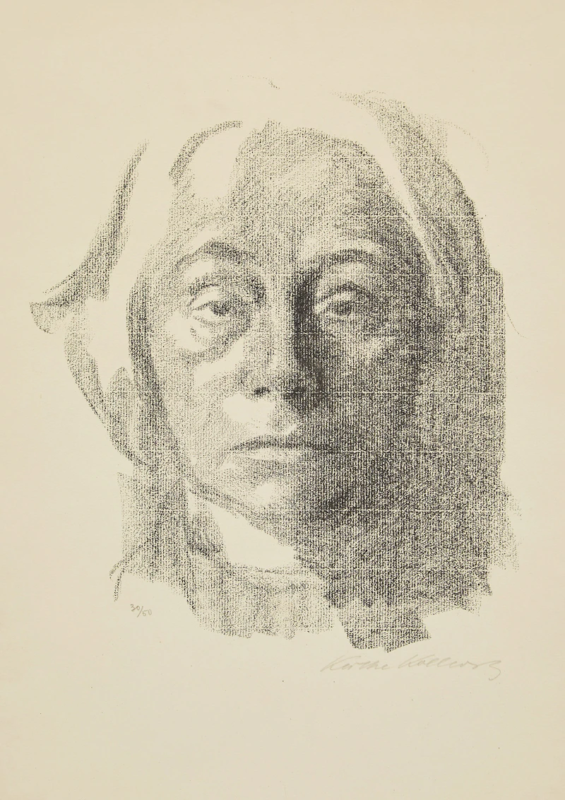 Selbstbildnis (Self-Portrait) (Klipstein 130) by Käthe Kollwitz