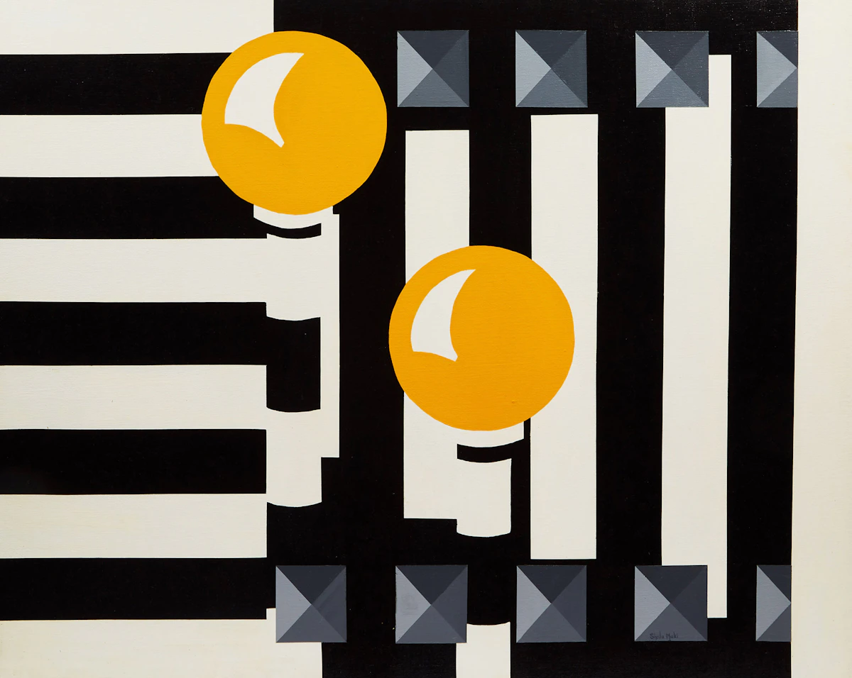 Sheila Maki, London Zebra - Crosswalks of London, England, acrylic on canvas