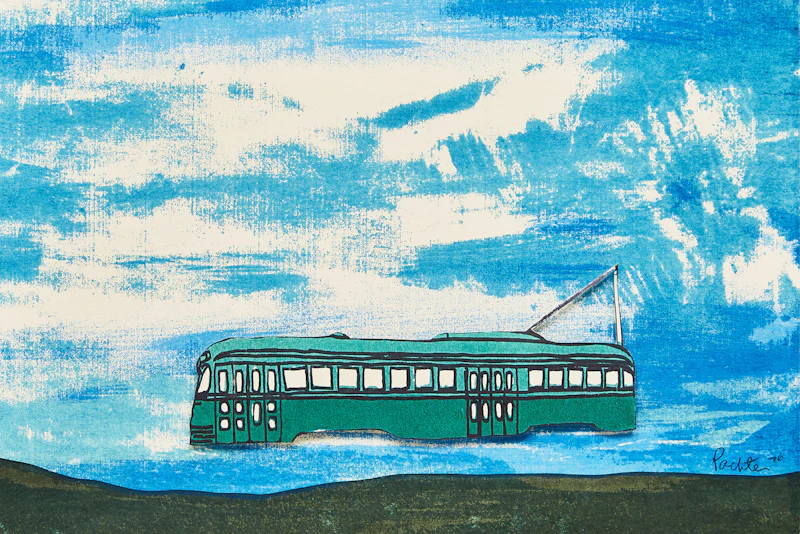 Flying Streetcar by Charles Pachter