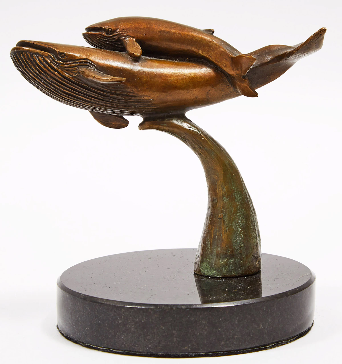 Siegfried Rudolph Puchta, Whale and Calf, bronze and book