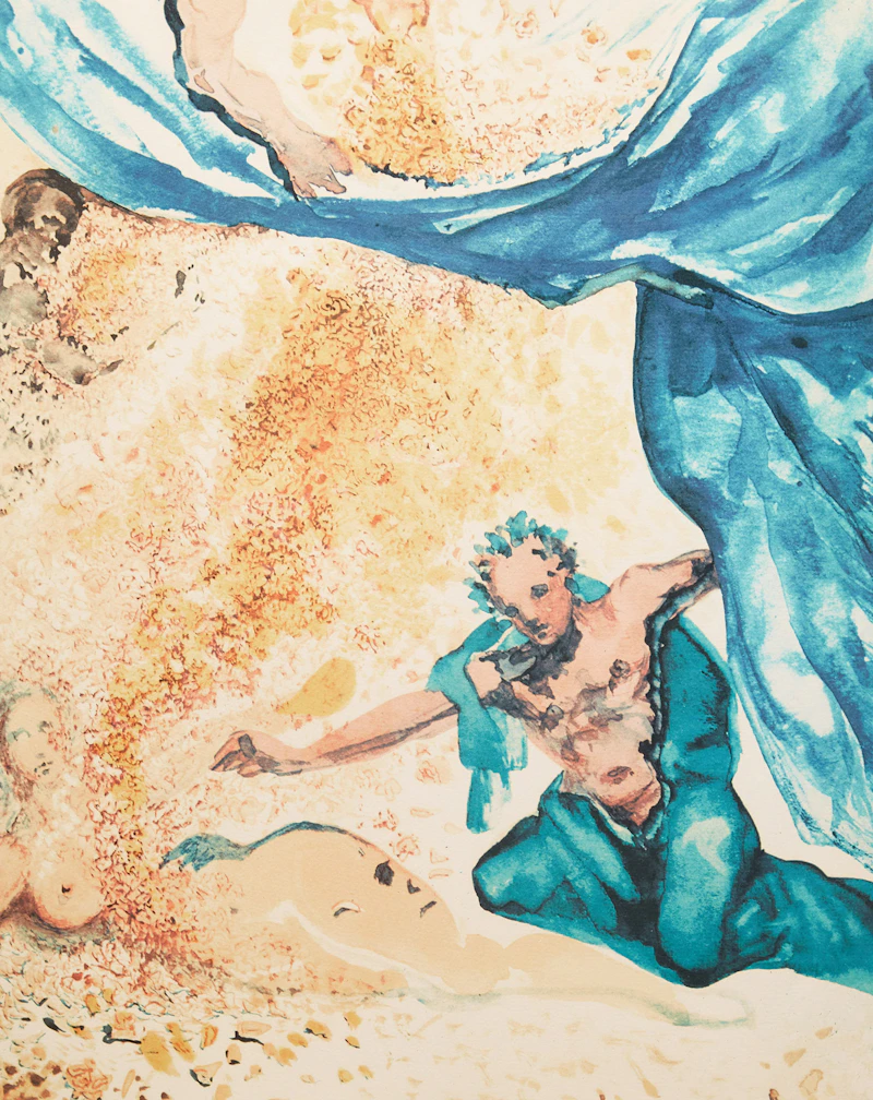 Salvador Dalí, The Garden of Eden / Adam and Eve (From Les Amoureux) (Field 79-7-C), colour offset lithograph
