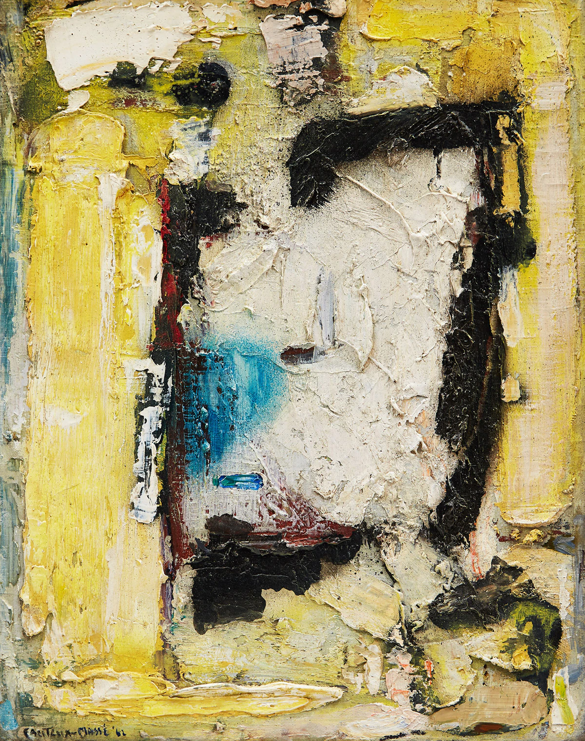 Henriette Fauteux-Massé, Réponse, oil on canvas board, 1962