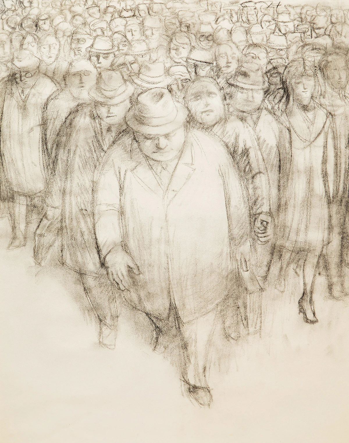 William Hodd McElcheran, In Our Millions, charcoal on paper, 1990s
