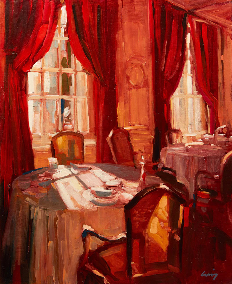 Philip Craig, Dining Room, Stemillion, Bordeaux, France, oil on canvas