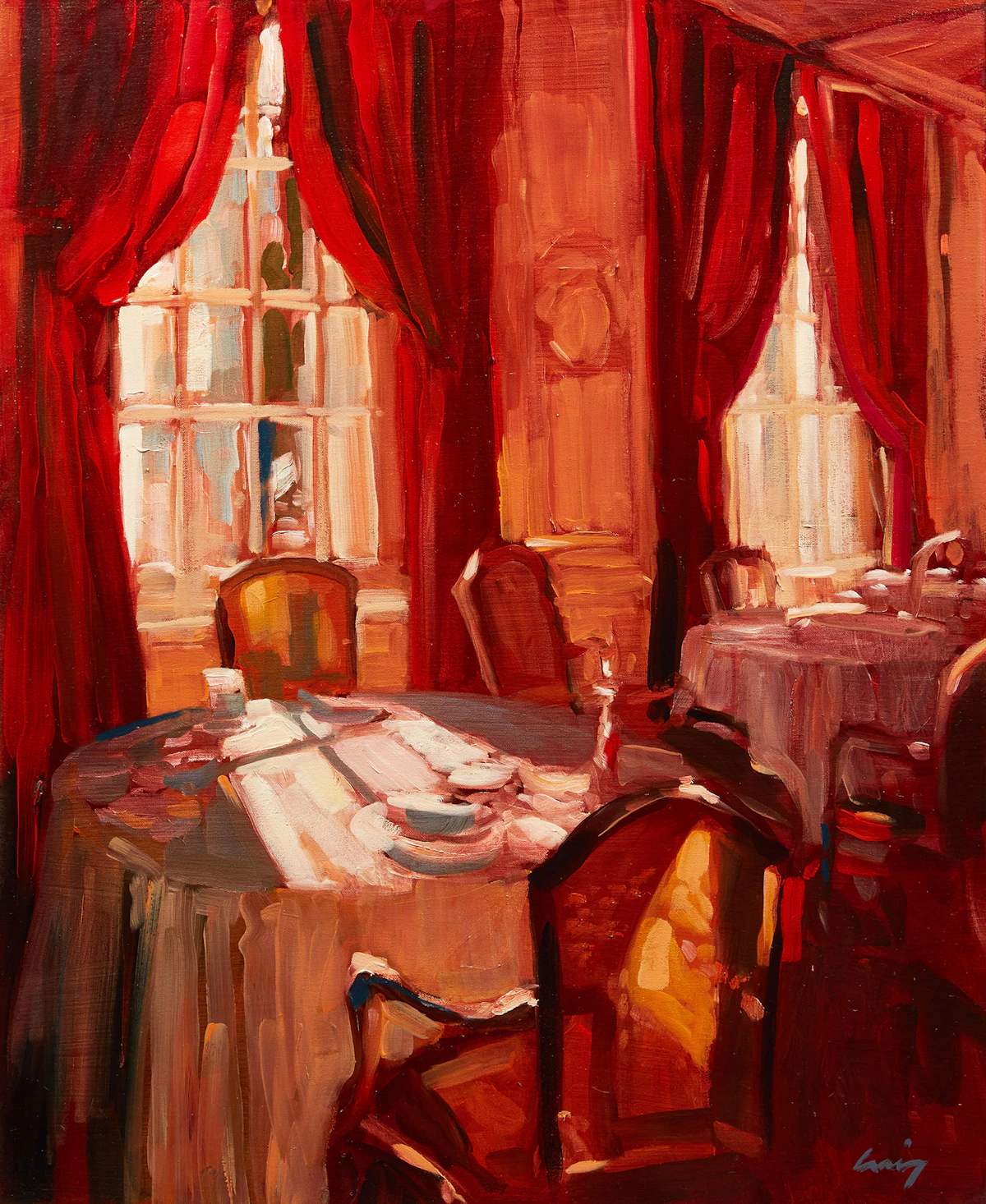 Philip Craig, Dining Room, Stemillion, Bordeaux, France, oil on canvas, 2006