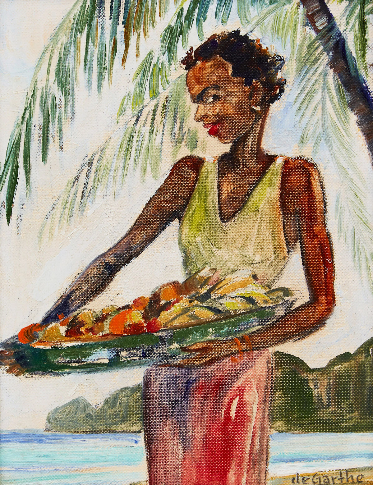 William Edward deGarthe, Study of a Woman, oil on canvas board