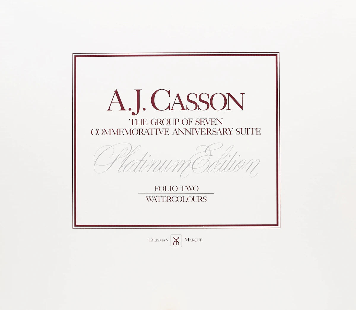 Alfred Joseph Casson, A.J. Casson: The Group of Seven Commemorative Anniversary Suite; Folio Two: Watercolours, folio of seven photolithographic reproductions