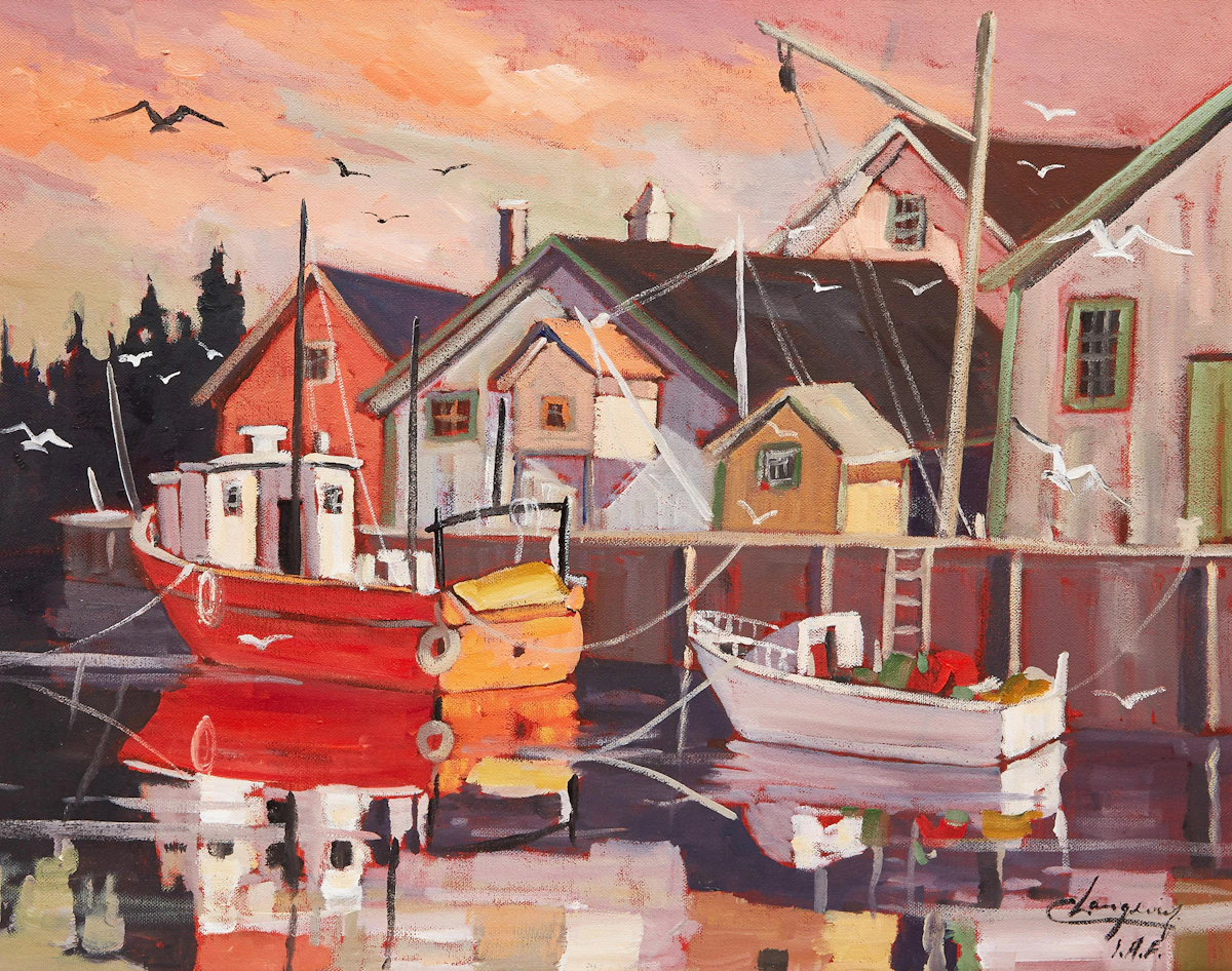 Claude Langevin, Anse à Beau Fils, Gaspesie, oil on canvas