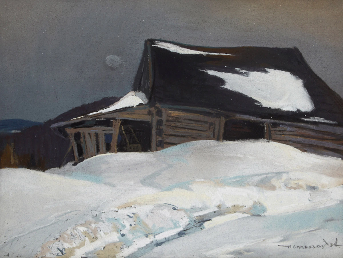 Frank Charles Hennessey, Old Barn, Eagle Depot, pastel