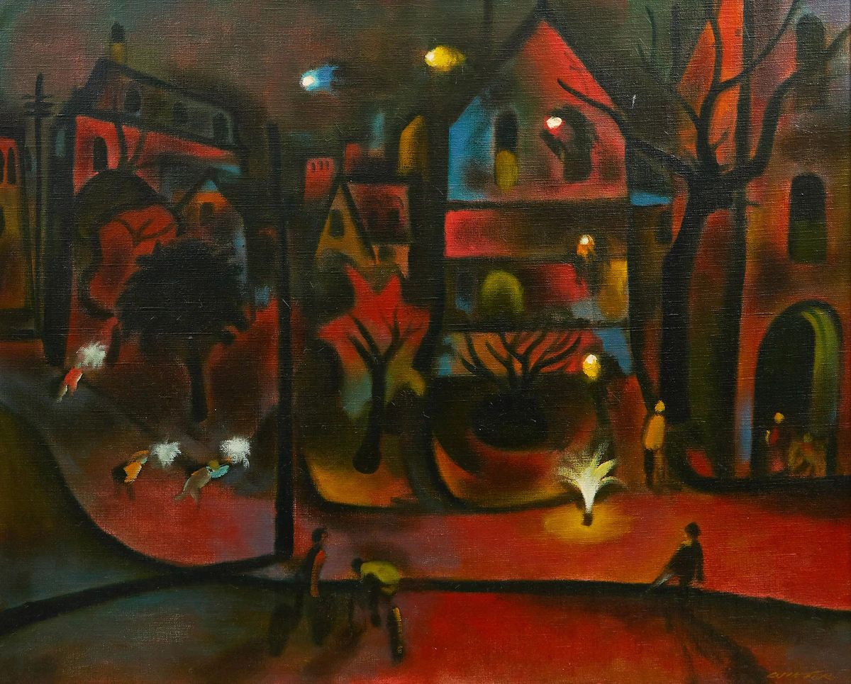 William Arthur Winter, Roman Candle, oil on canvas