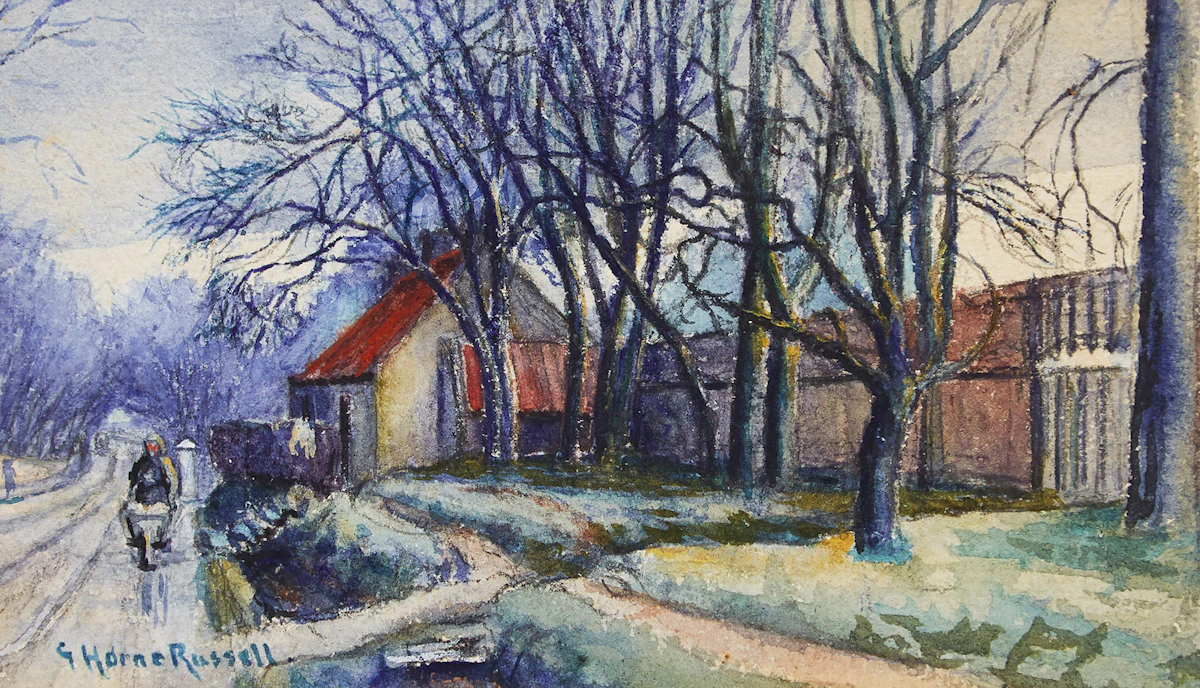George Horne Russell, Along the Road, watercolour